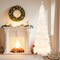 Costway 7 FT Pre-Lit Hinged Pencil Christmas Tree White with 300 LED Lights & 8 Flash Modes